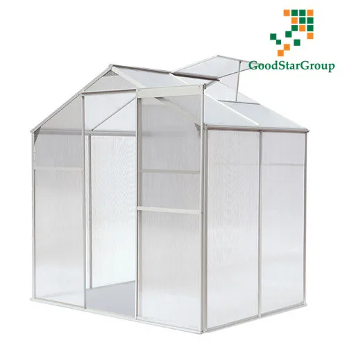 
Clear Polycarbonate Greenhouse Large Walk-In Green House Garden Plants Grow Galvanized Base Aluminium Frame w/Slide Door 