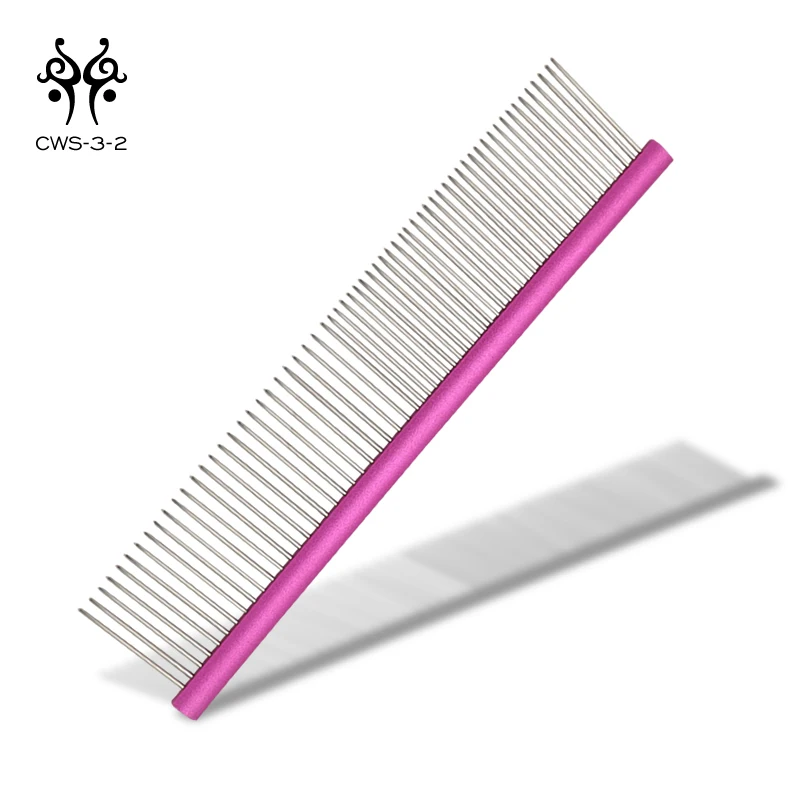 Оптовая продажа, высококачественные гребни с алюминиевой ручкой для ухода за питомцами, щетка для собак, гребень для вшей, инструменты для ухода