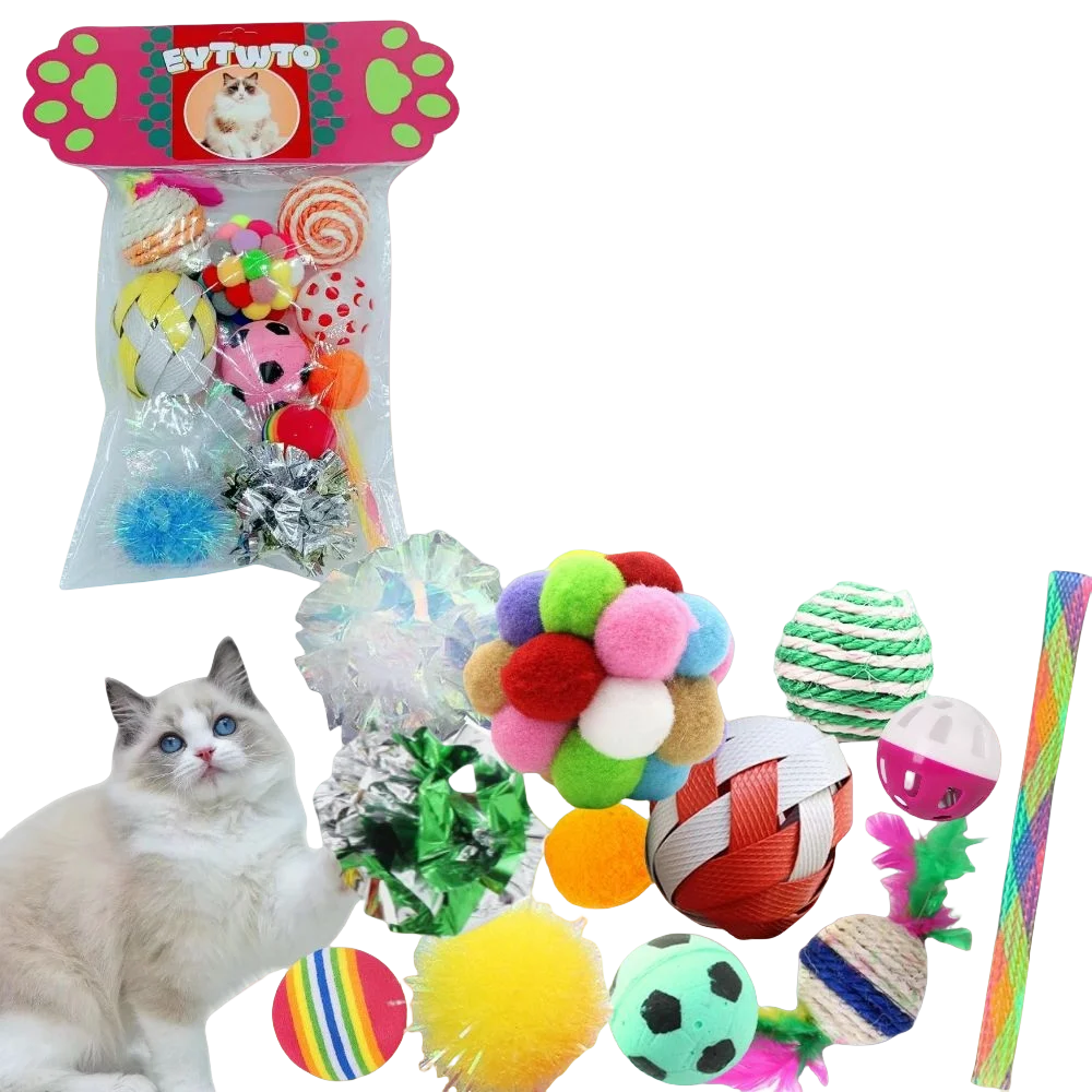 Кошка интерактивная игрушка набор различных игрушек подарочный пакет