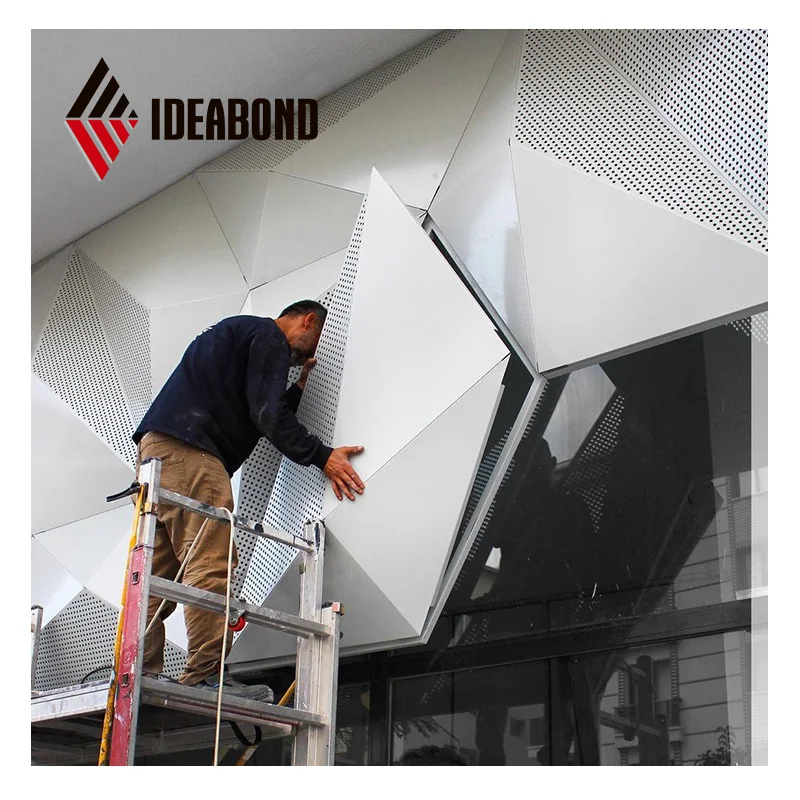 2024 IDEABOND Lightweight Building Material CNC Cut Metal Facade Alucobond Aluminum Perforated Wall Cladding Panel