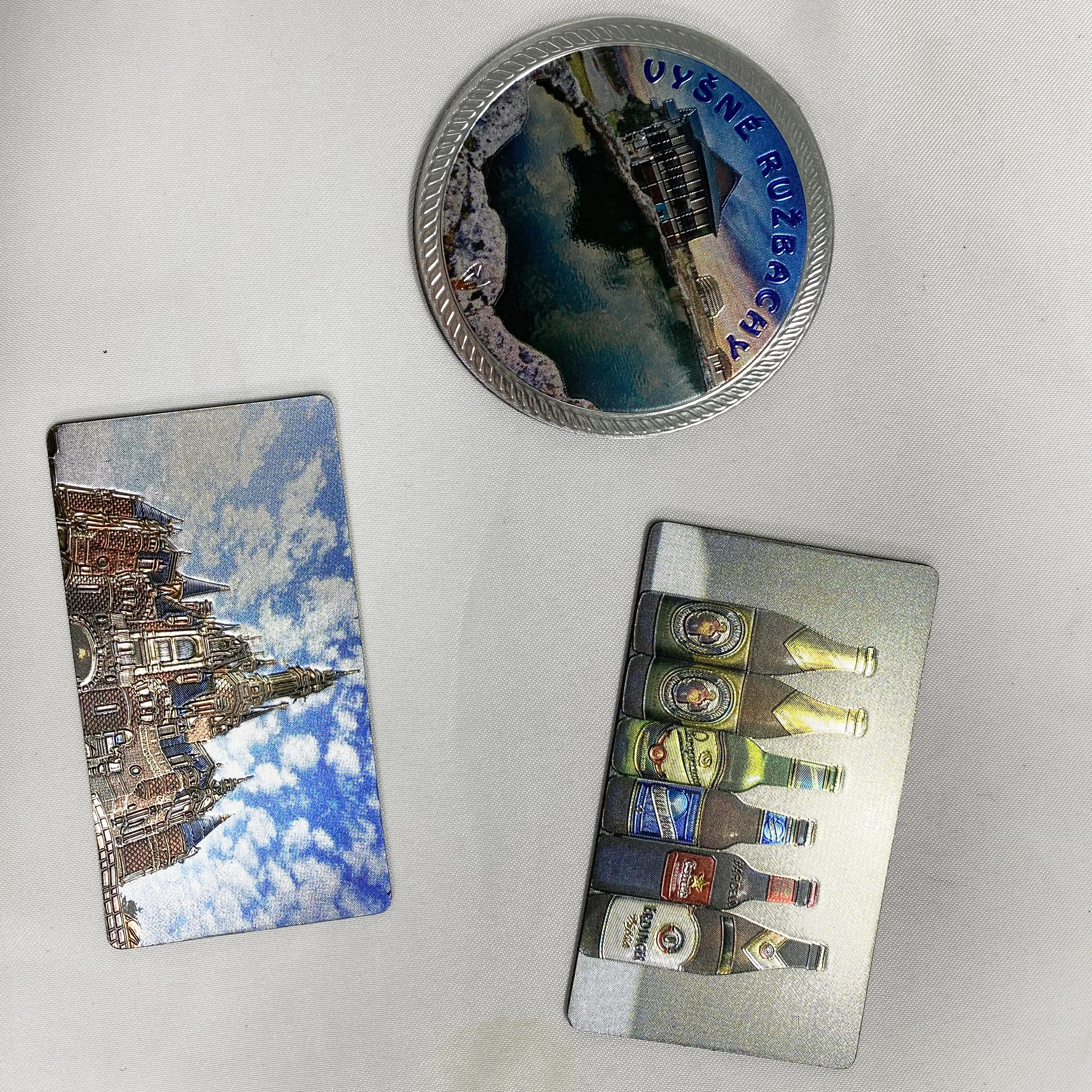 Custom Logo Gifts Decoration Aluminum Foil Souvenir Fridge Magnet Fridge Card Magnet Souvenir Printed Fridge Magnet