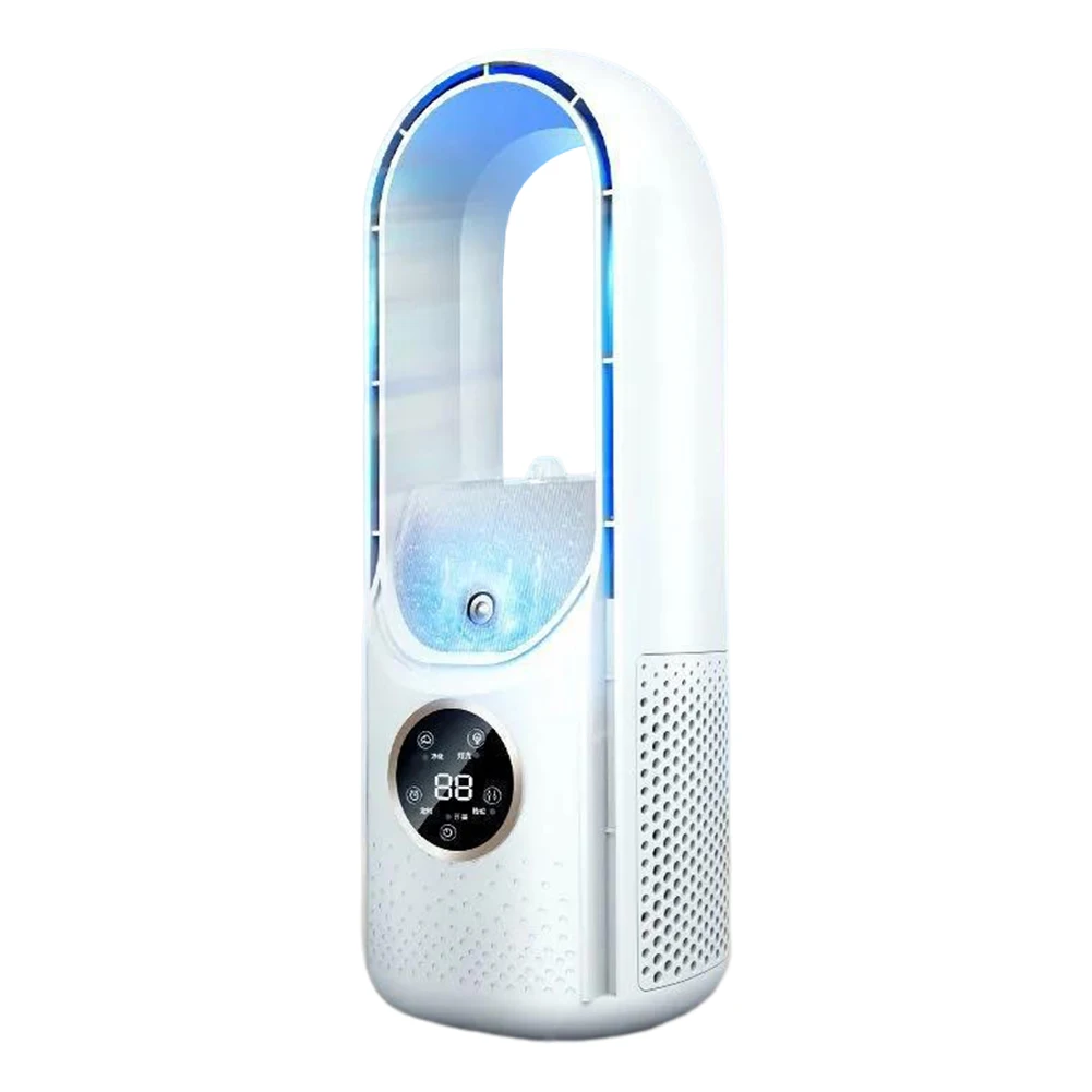 Bladeless Small Cooling Fan Portable USB Air Cooling Fan Adjustable Low Noise Vertical Desktop Fan