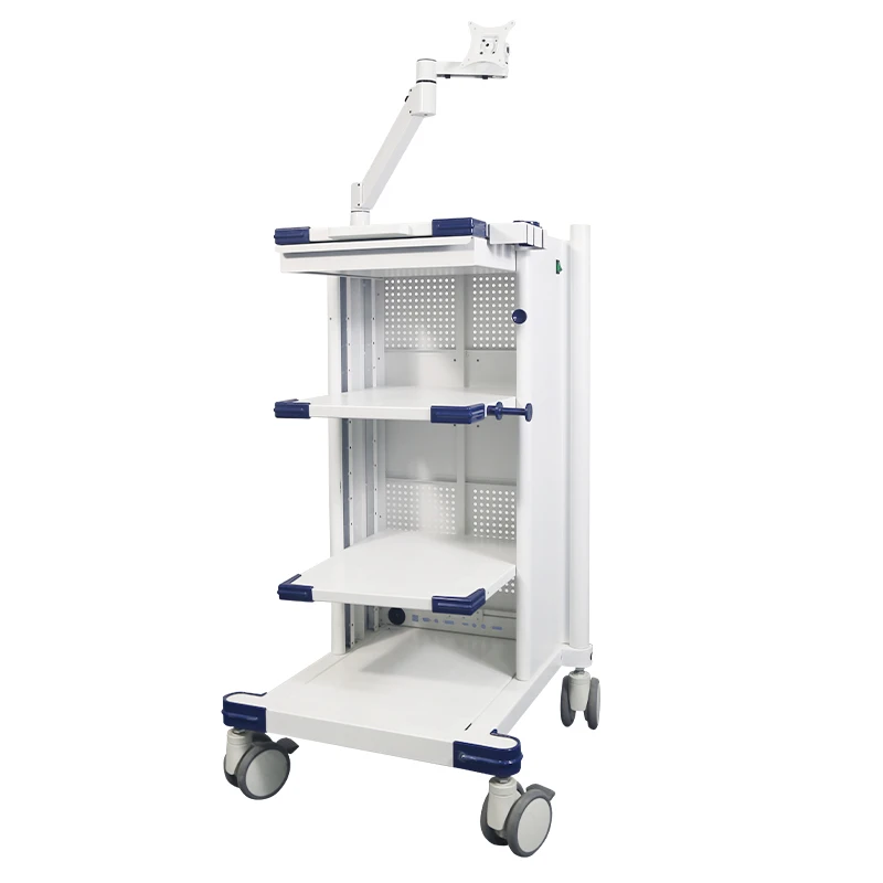 Low price and height adjustable Endoscopic cart for hospital,hospital trolley with caster