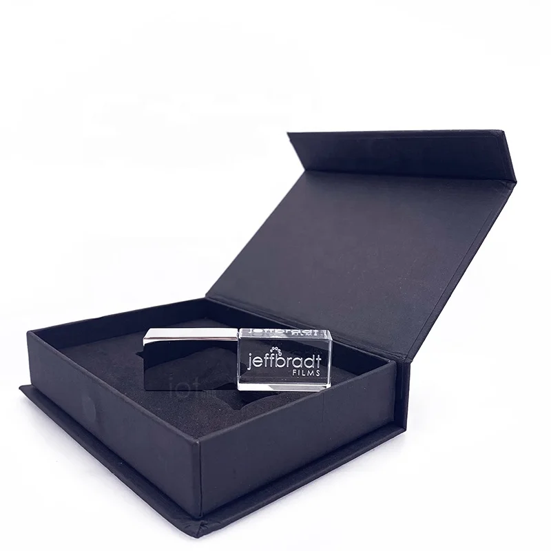 Custom logo Crystal Transparent USB Flash Drives, USB 2.0 Crystal USB Flash Pen Driver with PP Box Wedding Photography