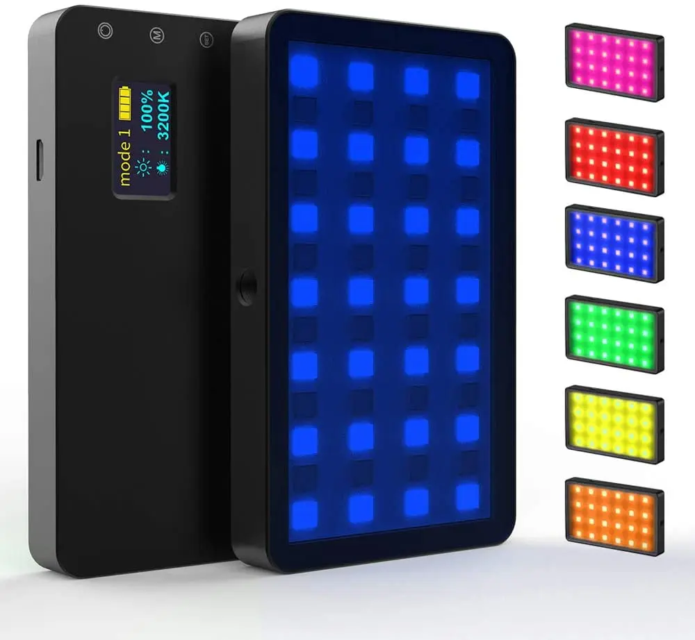 VILTROX Weeylite RB08P RGB LED Video Light Portable Mini Rechargeable On Camera Dimmable Bi-color Panel Photographic Shooting