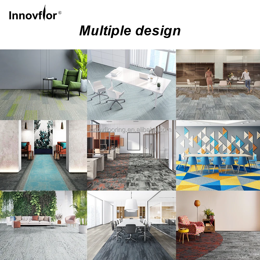 New Arrival Modern Design Soundproof High Quality Modular PVC Carpet Tile 25*100