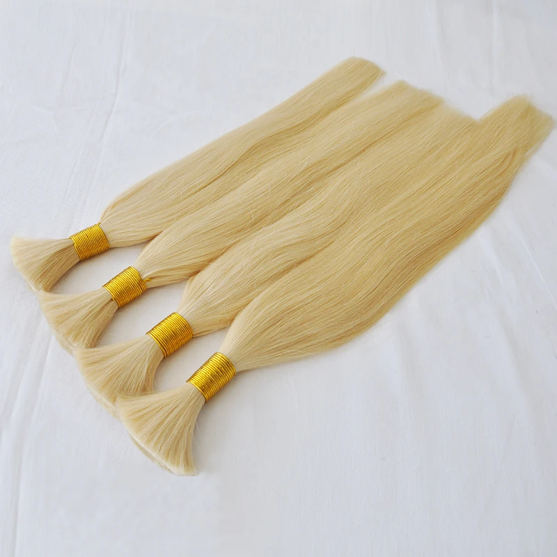 Blonde color hair  bulk 613 human hair bulks Russian human hair bulks