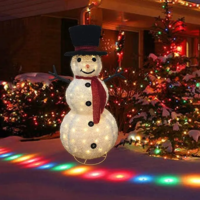 Hongshun christmas Decoration Light Foldable collapsible snow man for Christmas outdoor indoor