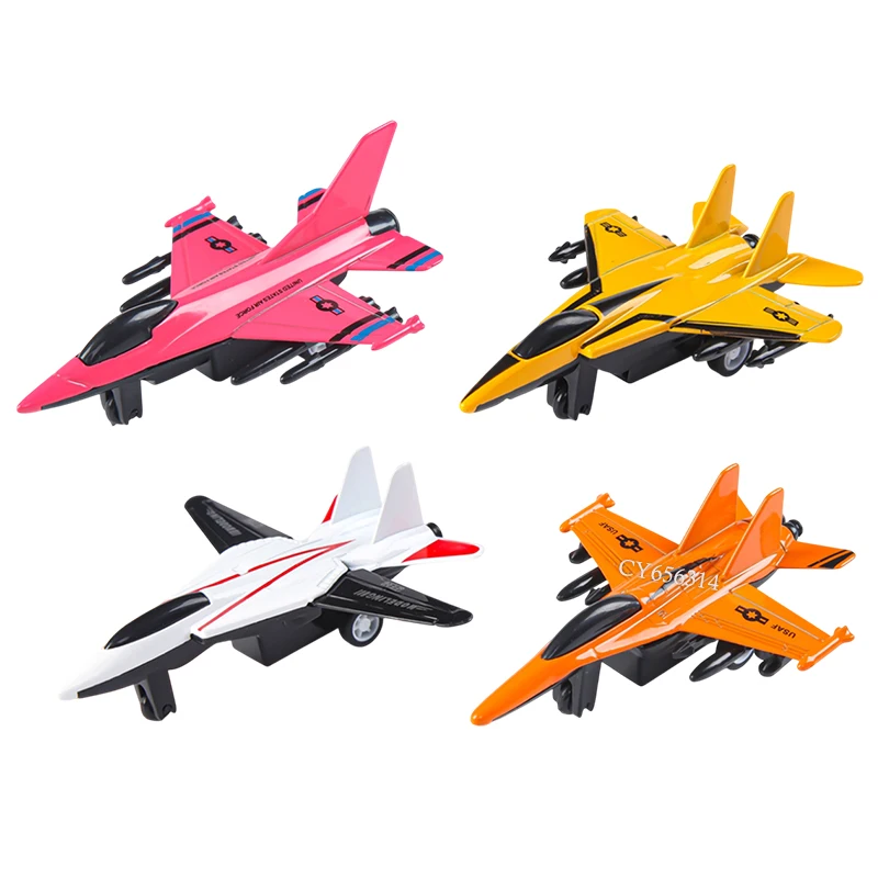 4PCS Pull Back Fighter Jet Toy Military Vehicle Metal Alloy Military Jet Diecast Airplane Kids Military