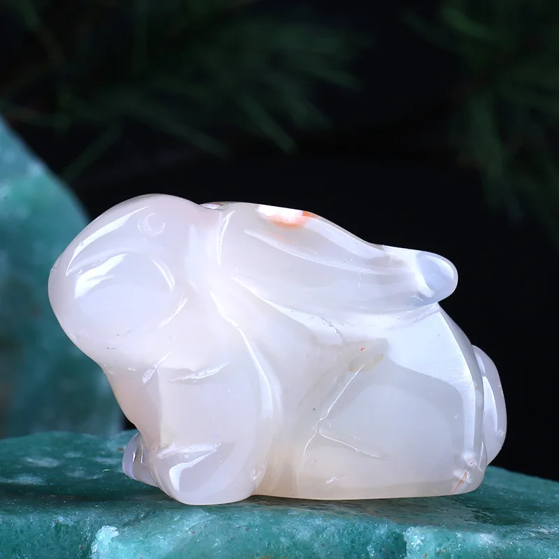 2022 Wholesale Natural Crystal Rabbit Quartz Hand Carved Customized Stone  for Decoration