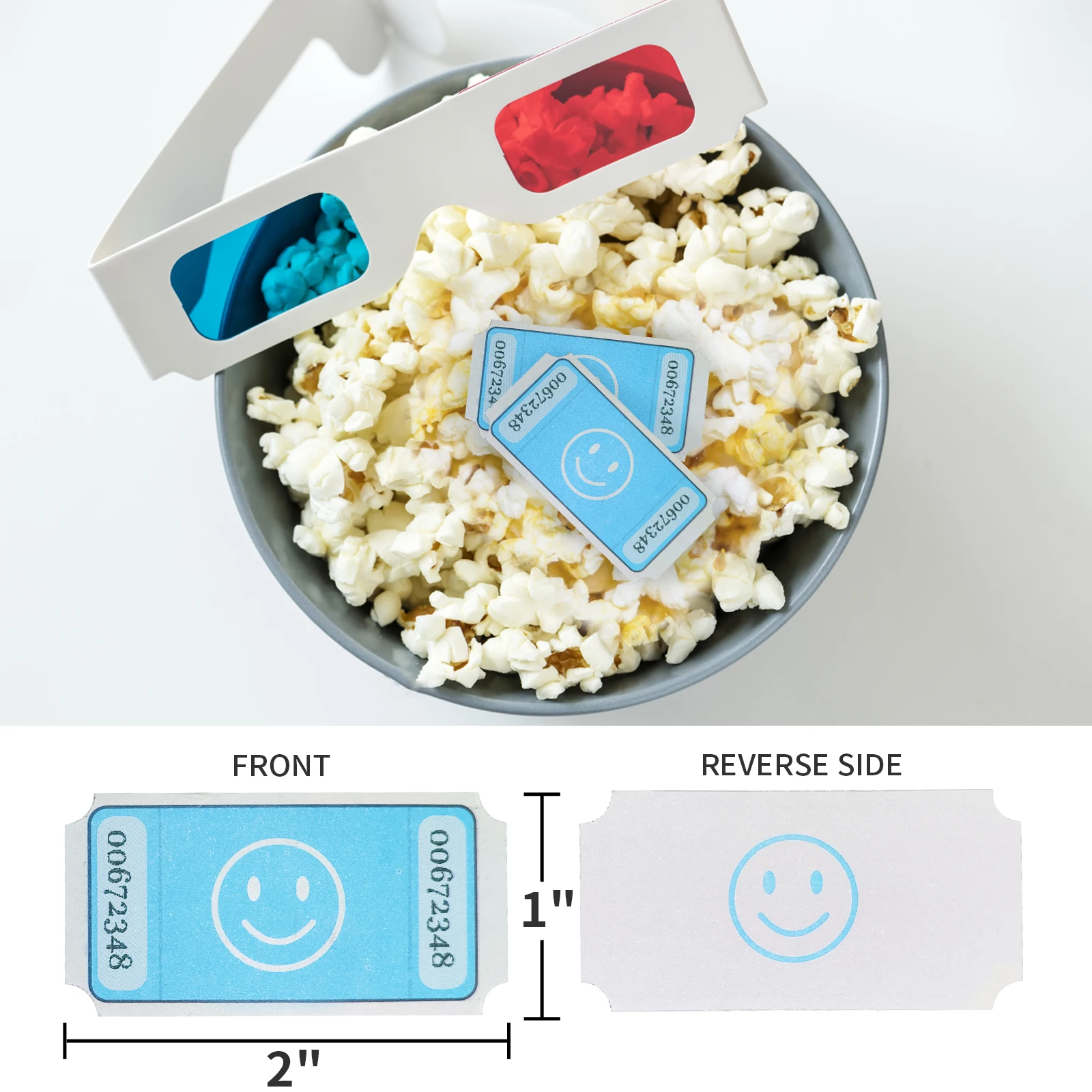 L LIKED Smile Raffle Tickets Roll,Each Tickets 1'x2', for Class Reward, Fundraiser & Prizes,1000 Tickets/Single