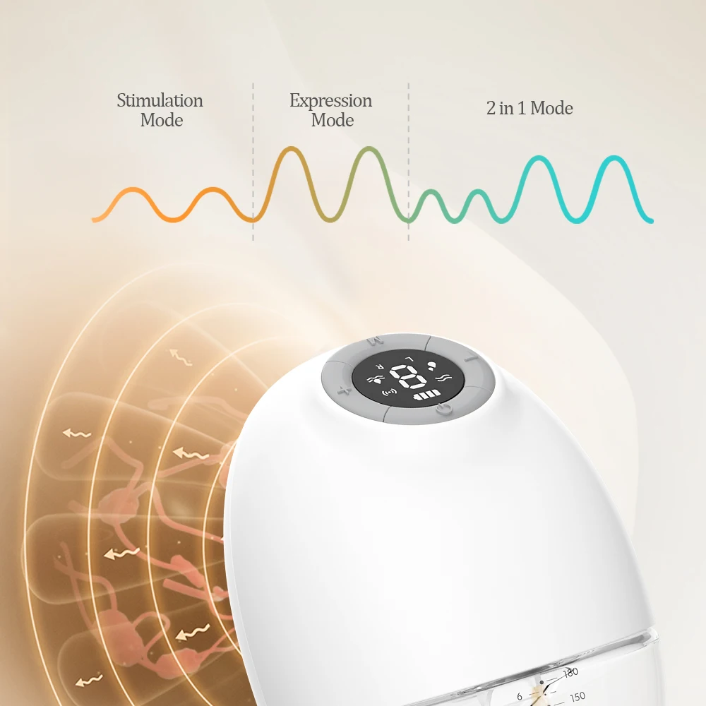 HORIGEN phone App control portable electric wearable breast pump double side hands free milk pumps for breast feeding