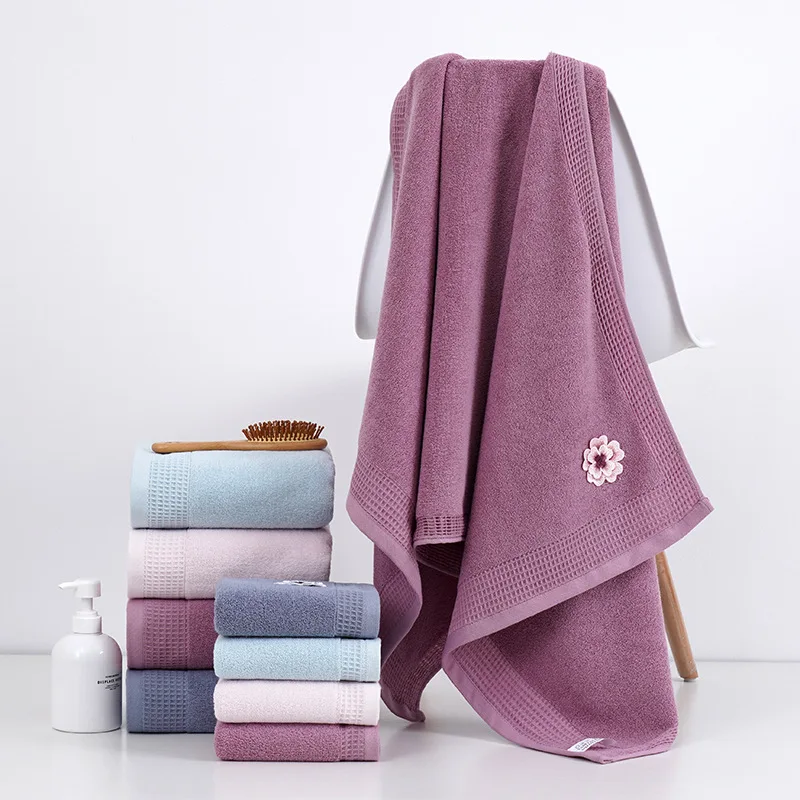 Amazon Select Supplier Hilton High Quality microfiber Soild Towel Cotton thickened bath beach Custom Towels