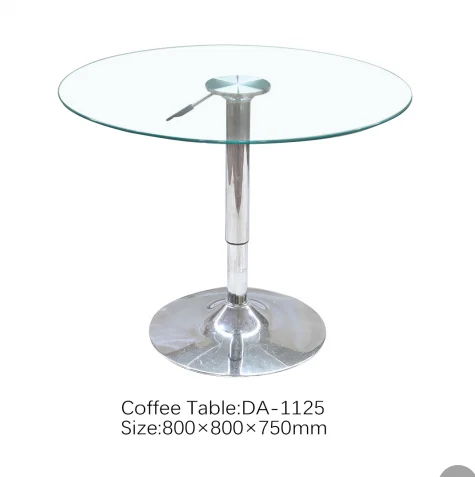 Simple modern transparent tempered glass round dining table