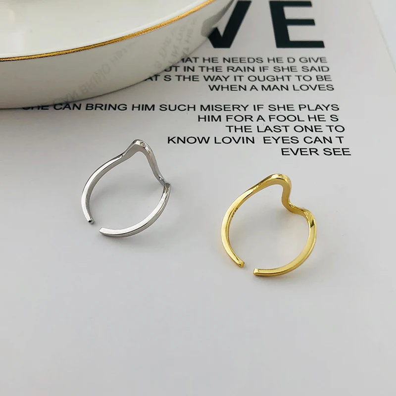 Wholesale Stock Stacking Ring Jewelry 925 Silver Wave Rings Gold Plated