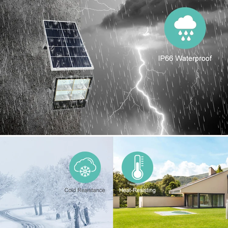 KEMOS Best Quality Ip66 Waterproof Outdoor Square Lighting SMD 30w 60w 100w 200w 300w LED Solar Flood Lamp