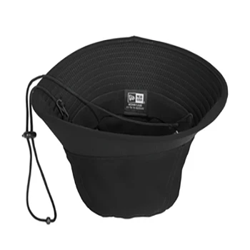 Unisex white or black 100% polyester odor-controlling sweat-wicking Includes a clip-on, adjustable drawcord Bucket Hat