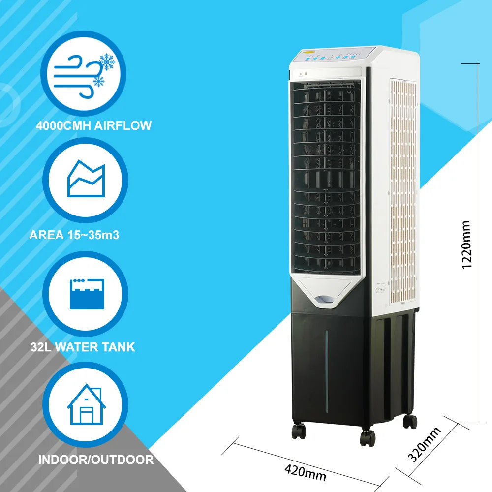 portable water air cooler fan evaporative AC air conditioner cooling fan room swamp cooler