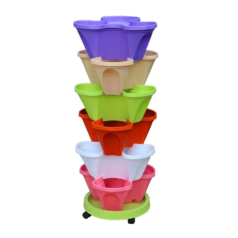 Wholesale Stackable Pots Flowers Vertical Tower Garden Planter Strawberry Plastic Flower Pots