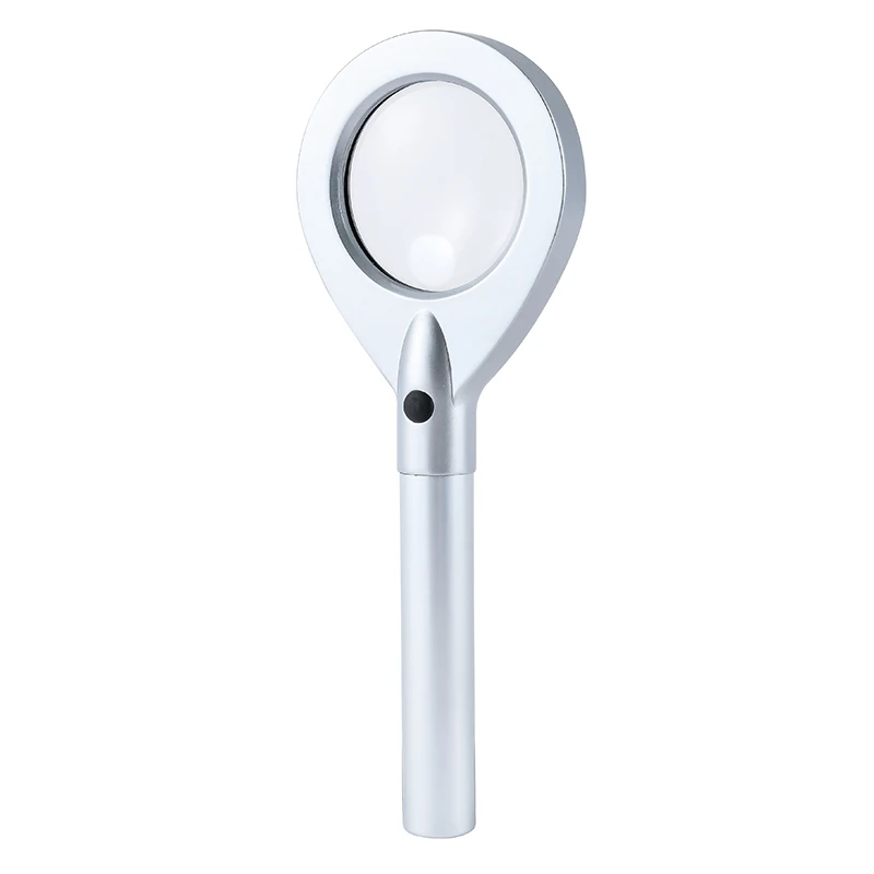 2x 4x Hand Held LED Metal Magnifying Glass High Definition Illuminated Kids Magnifiers For Rrading