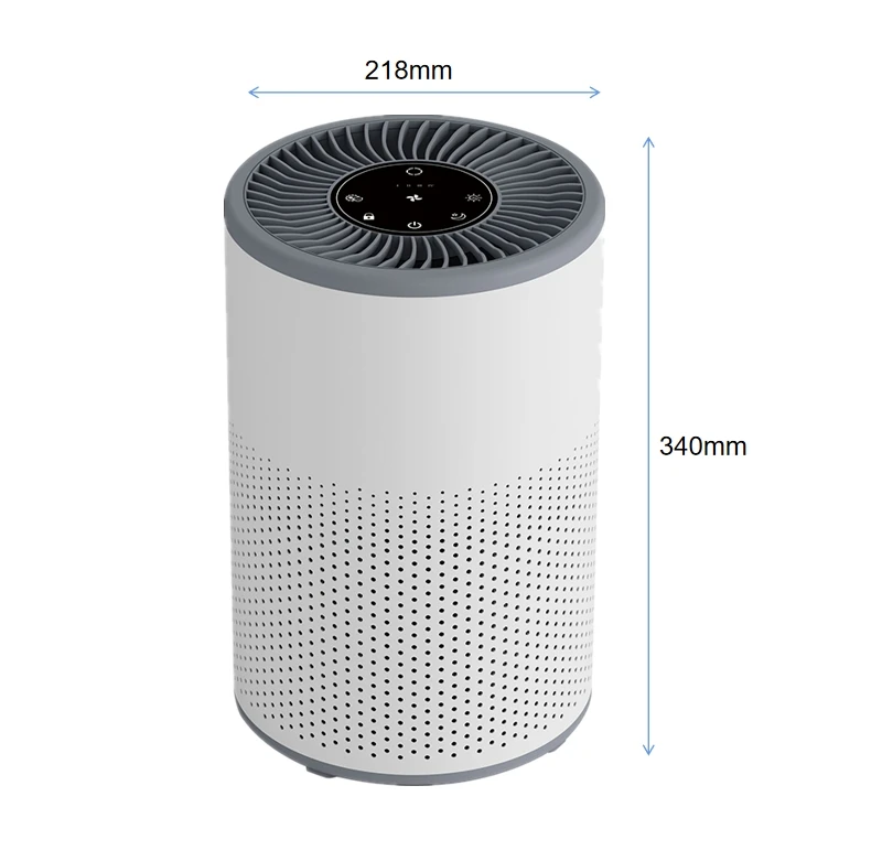 Smart Touch Control Tabletop Air Purifier Home 150m3/h HEPA Filter