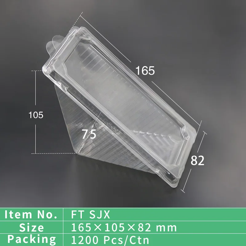 Wholesale triangle  Disposable Clear black Sandwich Packaging Boxes Plastic Sandwich Containers
