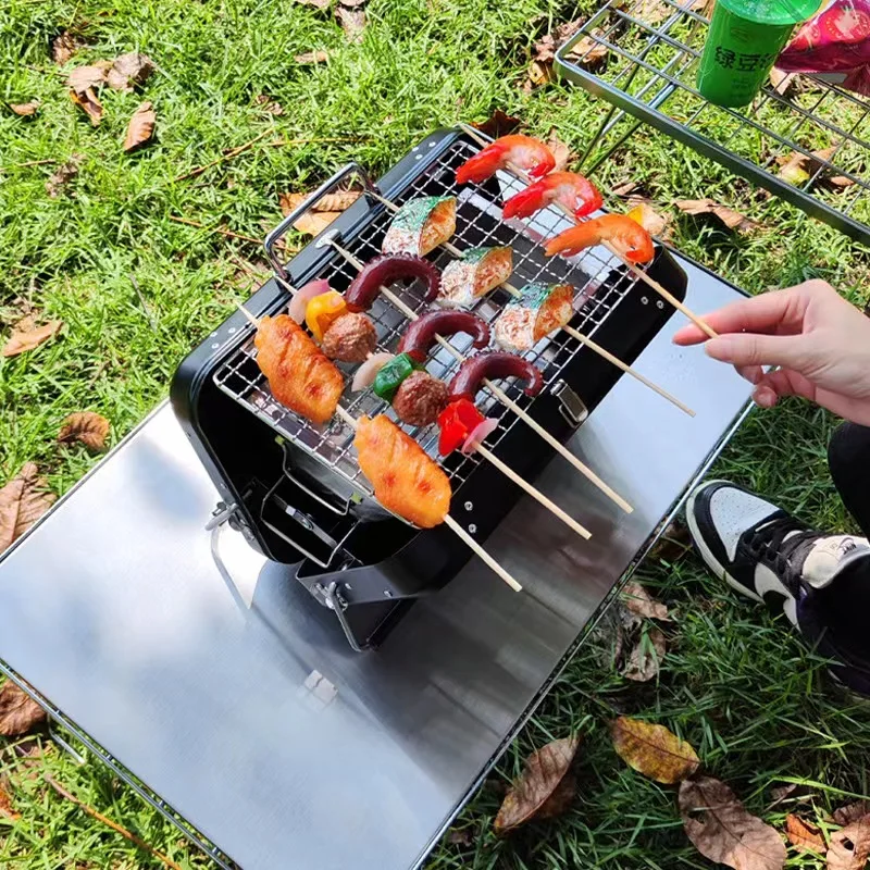 Custom Suitcase Design Outdoor Folding Barbecue Tools Personal Mini Camping Portable BBQ Charcoal Grill