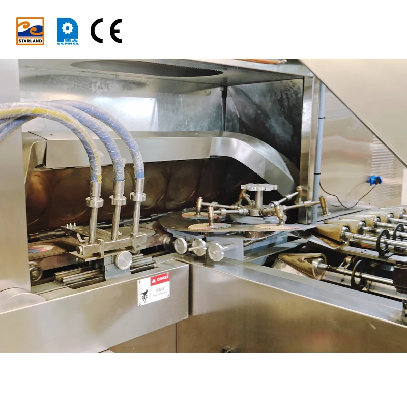 Two-color fully automatic of 51 baking plates 5m long with after sales service sugar cone machine