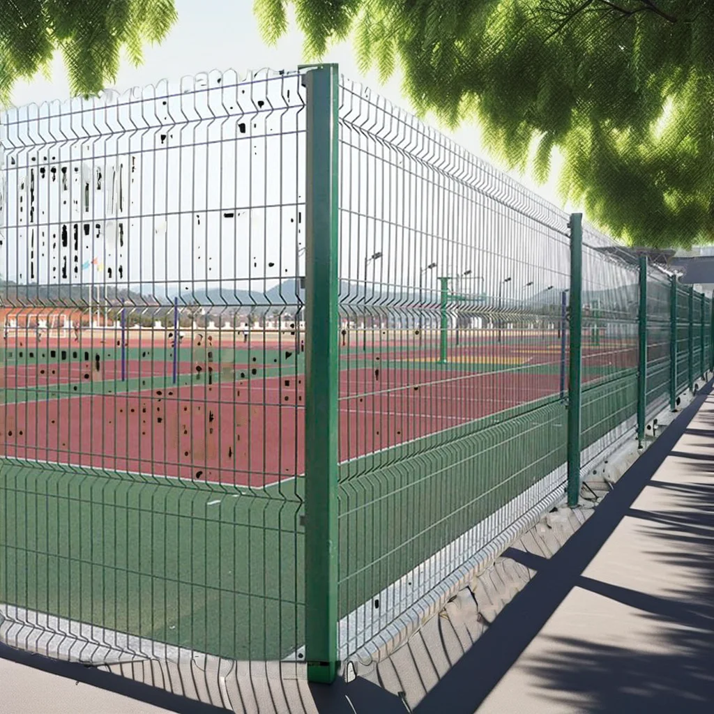 Outdoor Garden 3D Security High Wire Mesh Fence Galvanized Welded Anti-Climb Peach PVC Wood Coated Low Chain Link Fence Panels