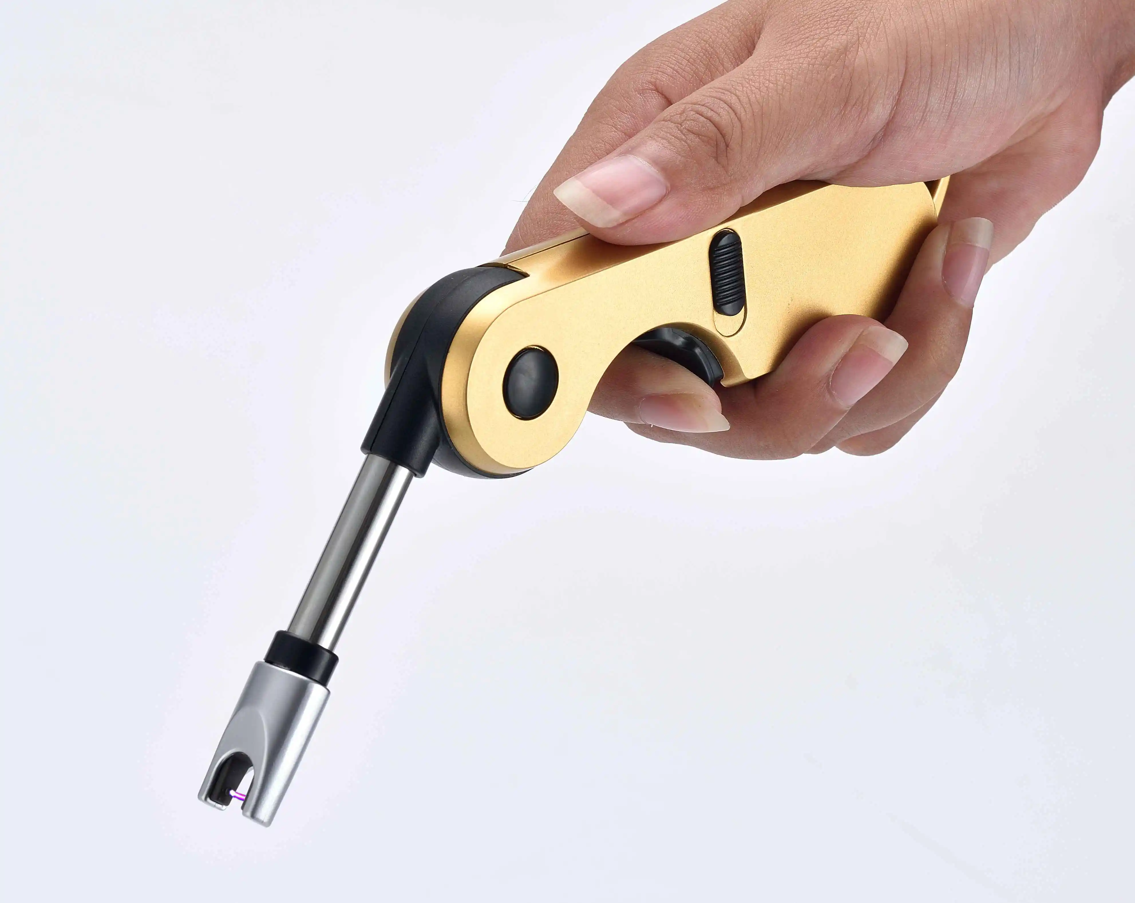 Arc Electric Plasma lighter flameless encendedor with folding for BBQ Carbon