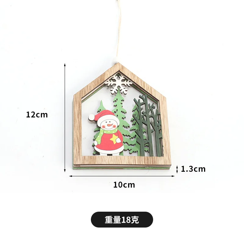 2025 New Christmas decorations Wood crafts DIY Cross border home holiday Christmas pendants pendants