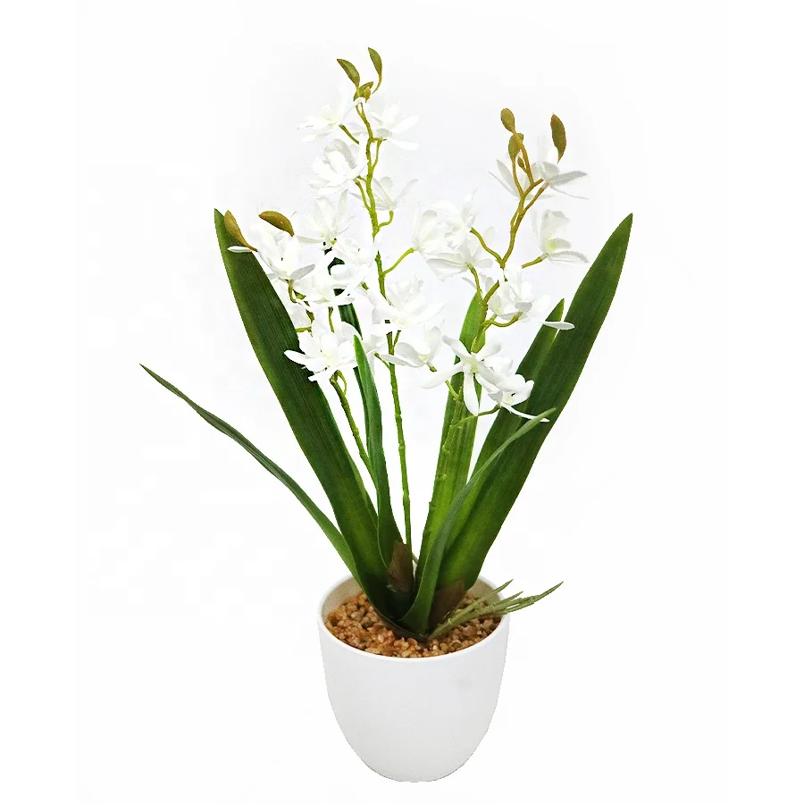 High quality 45cm high simulation orchid flowers plant with pot