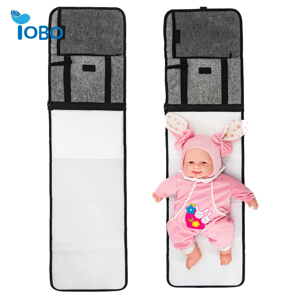 Waterproof Polyester Travel Baby Changing Mat Includes Pockets for Wipes Diapers Cream-for Changing Pad & Cover