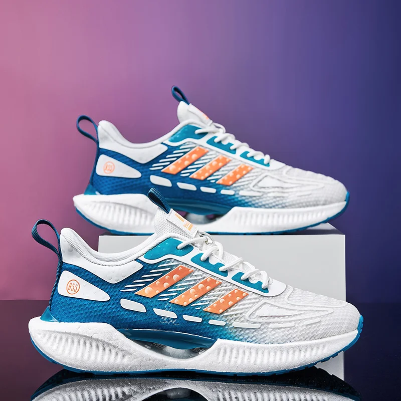 tall boxing high nick brown fashion casual wholesale non-slip outdoor fly woven outdoor fashion men sport running shoes