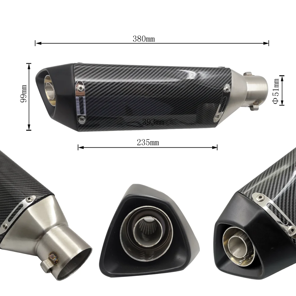 Universal AK Motorcycle Exhaust Pipe Muffler Silencer Escape With DB killer For 35-51mm CB400 GY6 nmax msx125 crf 230 gsr 600