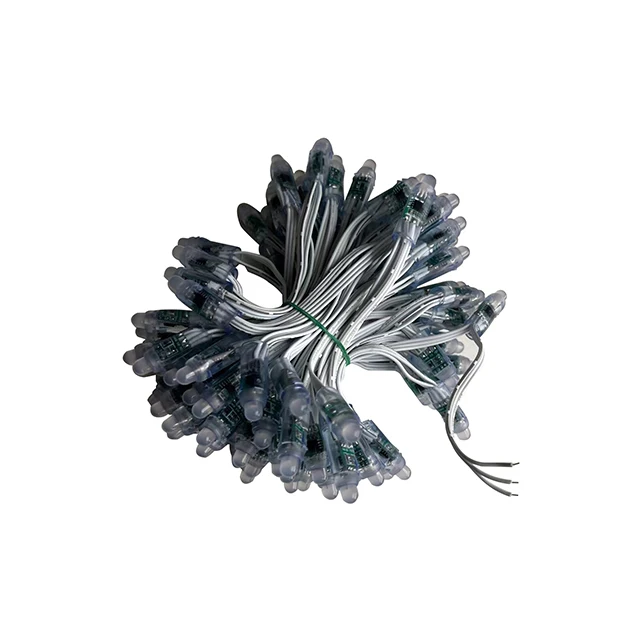 F12mm DC12v WS2811 external IC RGB led pixel lamps 0.3w led bullet pixel node IP68 100 pixels per strand