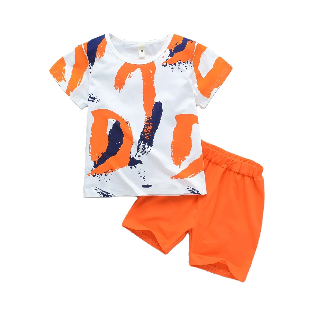 Wholesale  Baby Boys clothings  Sport Summer Cotton Dyed Children Suit clothing T-shirt And Shorts Kids Summer Sets For Boys
