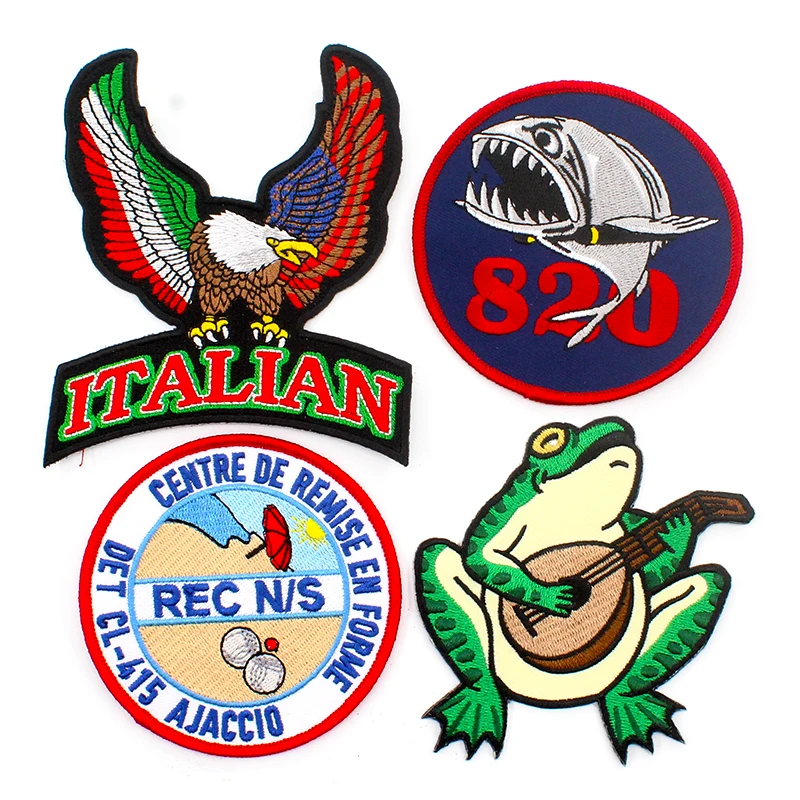 Custom Logo Patch Sewing On Clothing Letter Patches Woven 3D Embroidered Hook Loop Woven Embroidery Patches