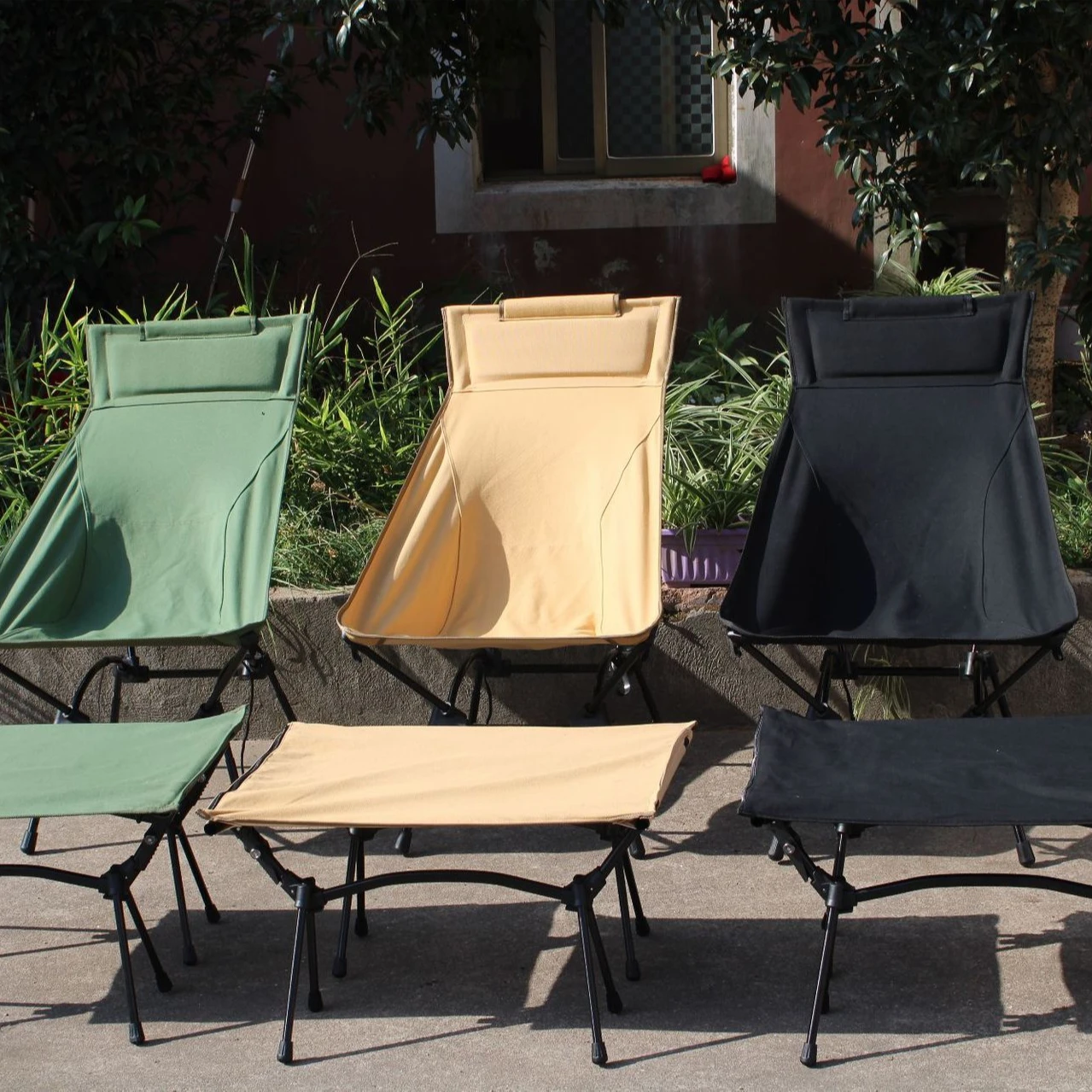 Lightweight Adjustable Folding Up Space Saving Moon Chair For Beach Camping Backyards