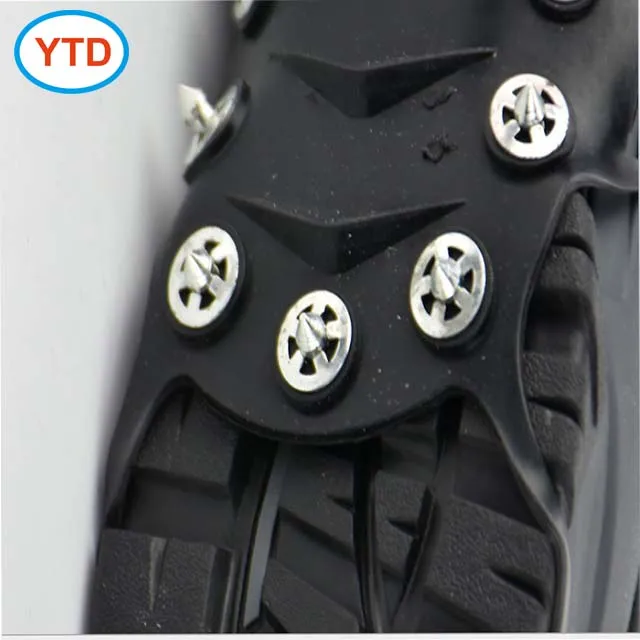 Shoes Ice Spike Sole Grip Sole Safety 6-Stud Ice Claw Snow Plastic Shoe Cover With Red Running Shoes Spikes