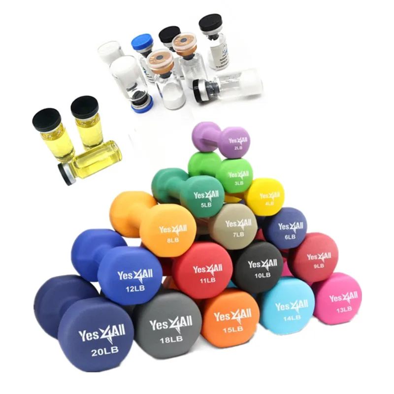 
oroni muscle-building Hex head Rubber Dumbbells for gym finished bodybuilding oil 10ml bottle 