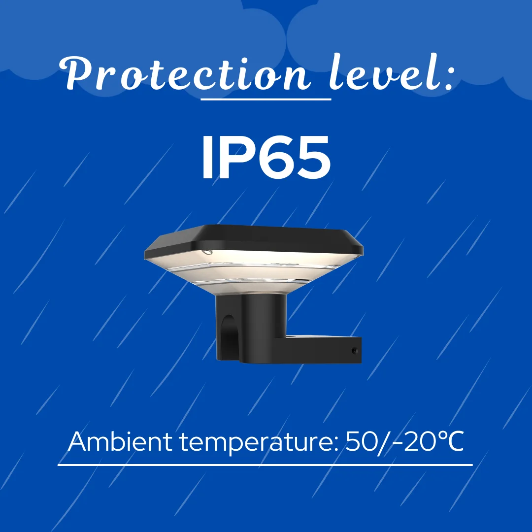 Die-Casting Aluminum Solar Wall Light with 4.5W Panel and 8000mAh Battery Solar garden light Commercial solar light ENAC43400