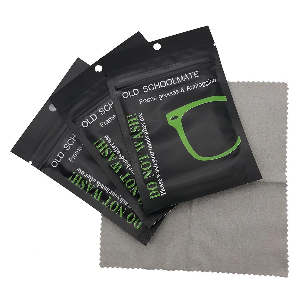 Изготовленный на заказ логотип из микрофибры с функцией защиты от УФ-лучей из противотуманные очки ткань влажные Анти-туман Чистящая салфетка для очков
