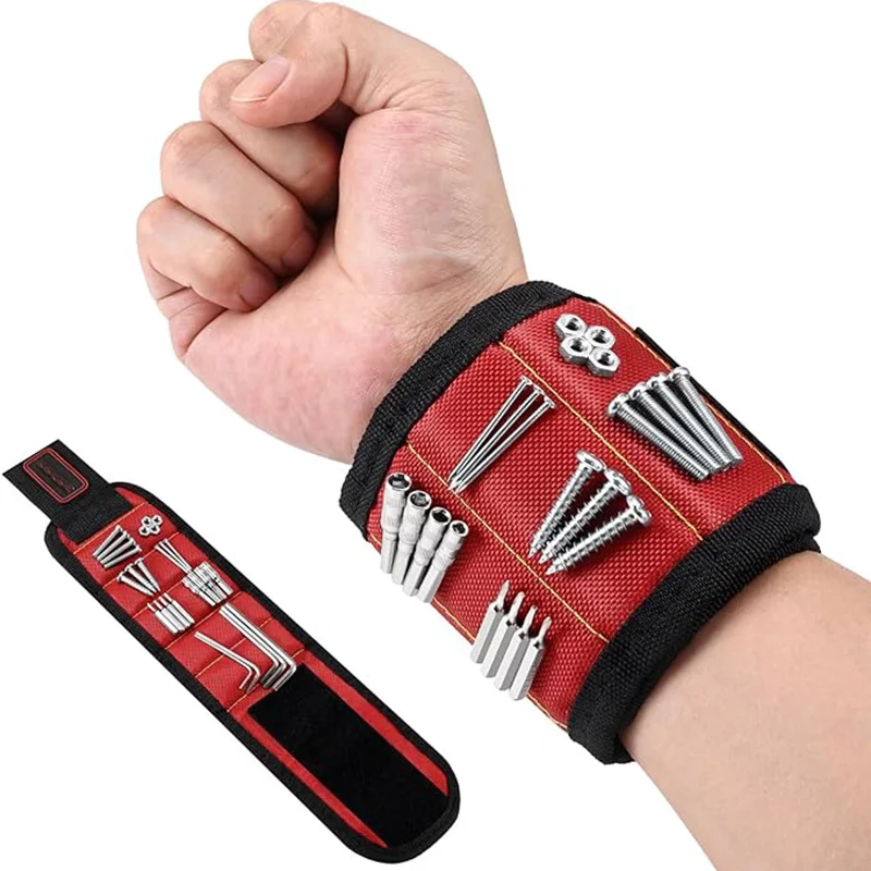 OEM Wrist Strap Fathers Handyman Electrician Gifts Magnetic Wrist band with Super Strong Magnets Holds Screws Nails Drill Bit