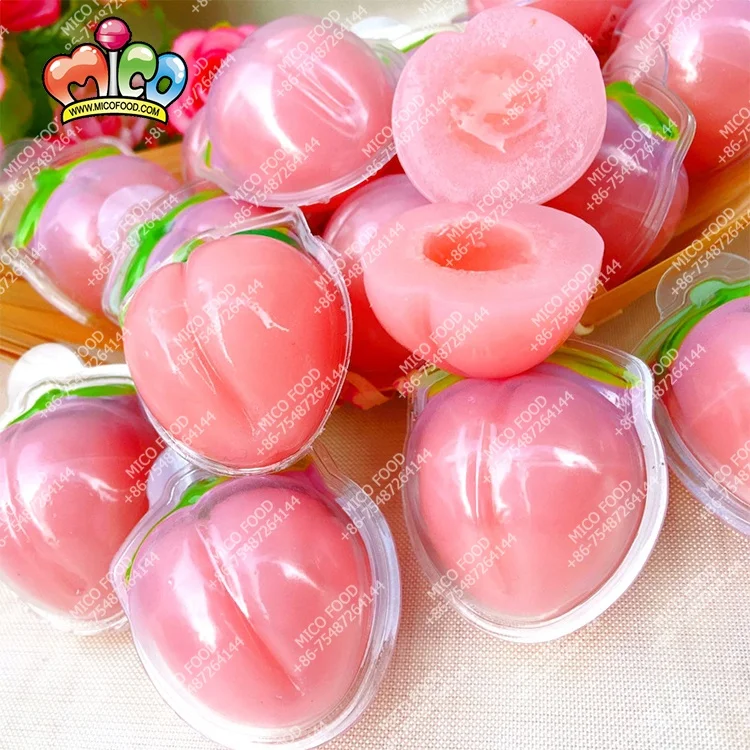 18g Factory Wholesale Gummy Candy Hot Sale Halal 3D Fruit Shape Filling Jelly Soft Gummy Candy