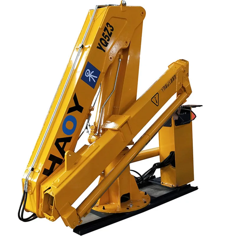 5 tons folding boom hydraulic crane Remote Control Marine Hydraulic Crane
