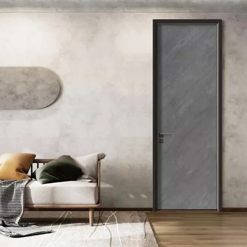 Modern Interior Design Invisible Frame Aluminum HPL finishes Wood Bedroom Door