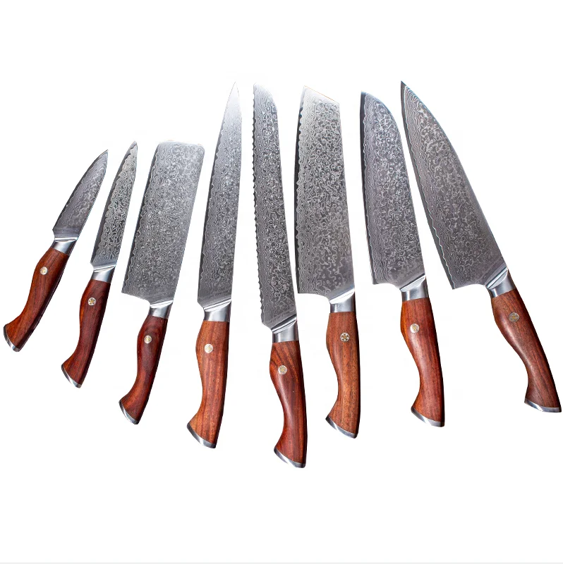 DTYT Damast Набор ножей Cuchillo VG10 Damascus набор 62 твердости шеф-нож