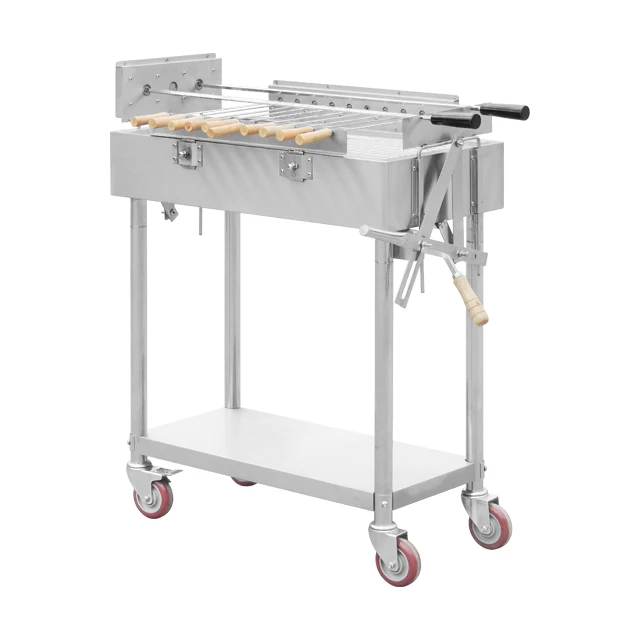 Stainless Steel Outdoor Barbecue Grill Automatic Rotary Charcoal BBQ Grill for Sale