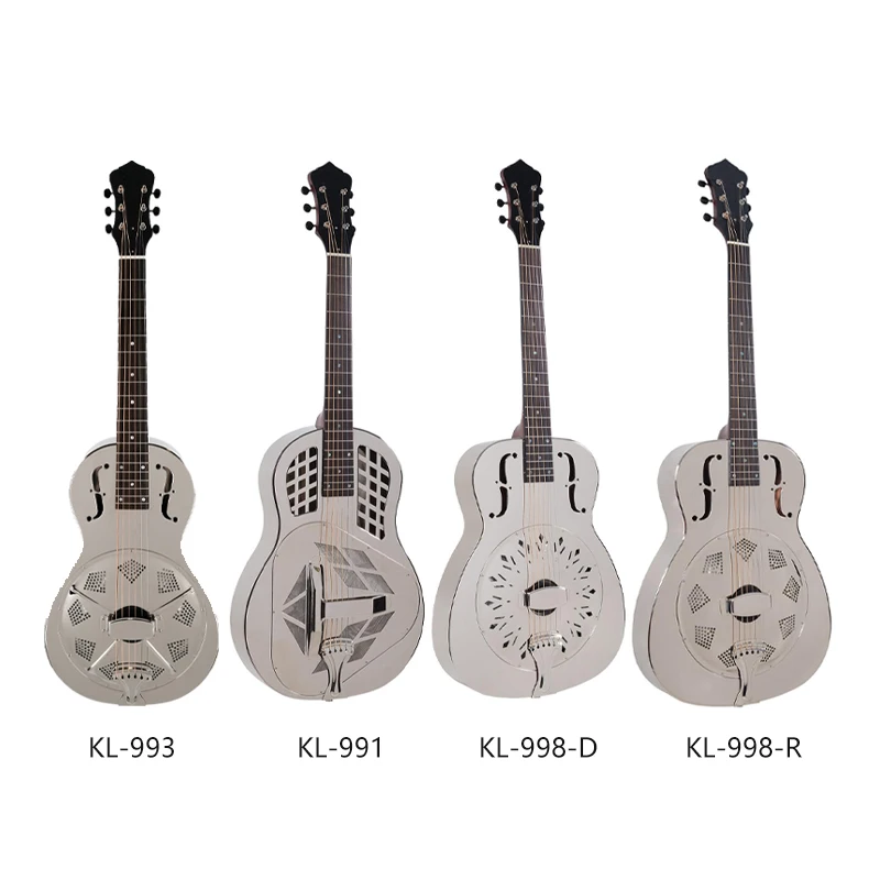 Kinglos Handspun Resonator Cone Bell Brass Body Mahogany Neck guitar strap brass acoustic guitar